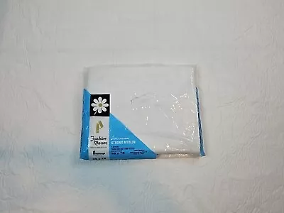 Vintage Penneys Sheet Twin Fitted White 100% Cotton Muslin New In Package FLAW • $9.60