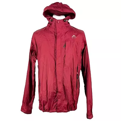 K Way Jacket Large Red Waterproof Walking Hiking Zip Up Hooded Outdoors L • $28.01