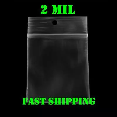 5  X 8  Zip Seal Reclosable 2Mil Plastic Top Lock Bags Hang Hole Baggies Zipper • $10.10