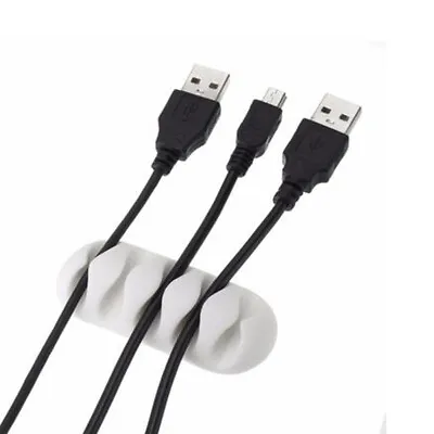 Cable Holder Management Clips Ties Charger Wire Tidy Lead Desk USB Organizer NEW • £2.27