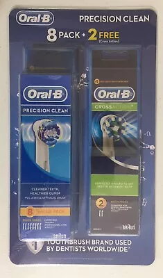 $43.95 • Buy Oral-B Precision Clean Replacement Brush Heads 8 Value Pack+2 Free