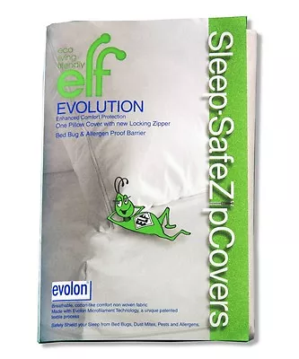 QUEEN Sleep Safe EVOLON Bedbug Dust Mite Allergy Zippered Pillow Cover Protector • $11.99