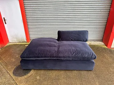 Made.com Samona LHF Chaise Longue Sofa In Navy Blue Velvet. RRP £699 • £349