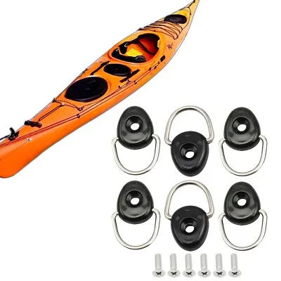 6Pcs Kayak Seat Strap Replacement Buckle Clip Backrest Boat D Ring Shackle Loop • £8