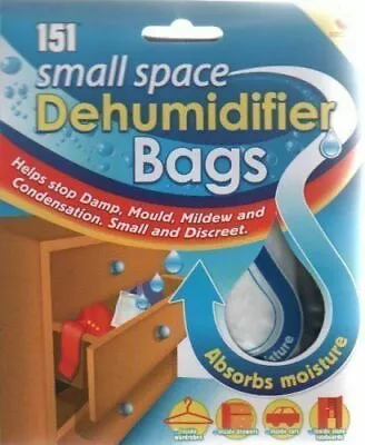 Wardrobe Dehumidifier Bags SMALL SPACE Sachet Pack Mould Mildew Damp Drawers • £5.95