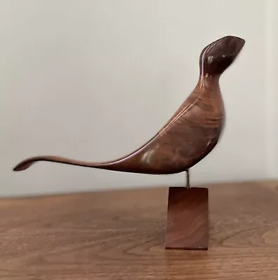 Vintage Mid Century Hand CARVED WOOD SCULPTURE Abstract Bird Emil Milan Style • $49.99