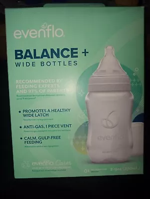 Evenflo Balance Plus 2-Pack Wide Neck Bottles White One Size 9 Oz. • $5