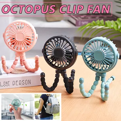 Handheld Fans Stroller USB For Baby Octopus Clip-on Fan Portable Flexible Mini • $16.89