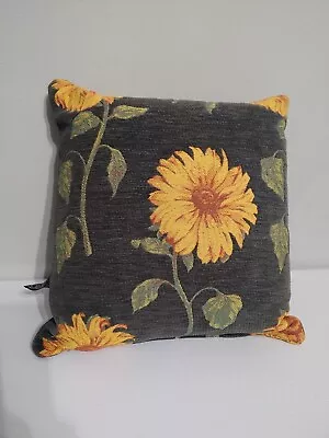 Vintage Borgata Tapestry Sunflower Throw Pillow Design On Both Sides 15  Square • $24.99