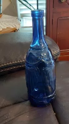 Vintage Cobalt Blue Wine Bottle • $17.99