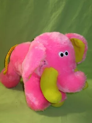 VINTAGE Trudy Toys 1983 Dole Bananas BANANIMAL Plush Pink ELEPHANT Yellow Tusks • $14.99