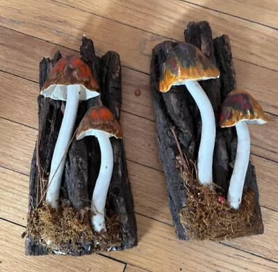 Vintage Retro Mushrooms Tree Wall Hanging Art MCM • $29.99