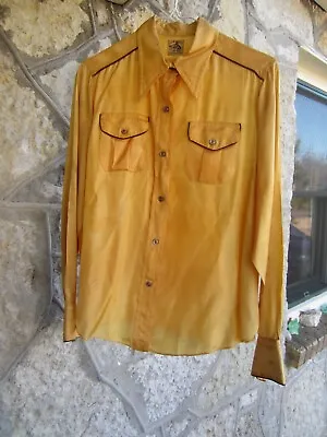 Vintage 1950s GOLD RAYON Rockabilly Western SHIRT ....JUBILEE By CONQUEROR • $72