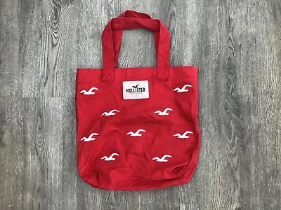 **lovely Canvas Tote Bag From Hollister Bright Red Hollister Logo (z)** • £8.99