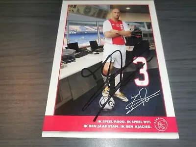 Jaap Stam Hand Signed Ajax Amsterdam Autograph Card • £24.13