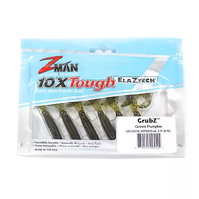 Zman Soft Lure GrubZ 3.5 Inch 6/Pack Green Pumpkin (5544) • $20.90