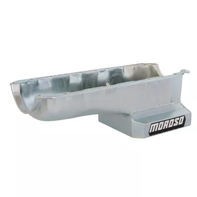 Moroso Engine Oil Pan 20401; Street/Strip Wet Sump 7qt Clear Zinc For BBC • $361.99