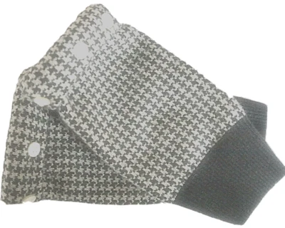$28.49 • Buy Fingerless Gloves Black White 100% Cashmere S M L One Size Mitten Women's Ladies