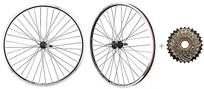 VENZO Bicycle MTB Wheelset 26  6 Speed With Shimano MF-TZ500-6 14-28T Freewheel • $109.98