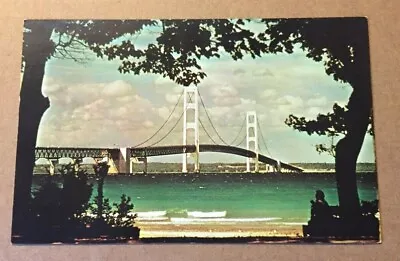 Vintage Unused Postcard  Mackinac Bridge Michigan • $1.70