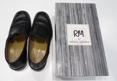 Men’s Romano Martegani 1891 Italy Black Exotic Leather Pelle Line Shoes SZ 10.5 • $125