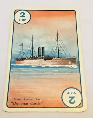 Dunottar Castle Shipping Union Castle   Trad E  Card   Flimsy  Plain Back 5/8 Cm • £5.99