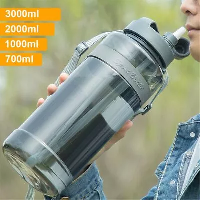Straw Portable Drinking Sucker Travel Sports Water Bottle Kettle Large Capacity • $26.65
