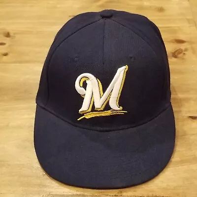 Milwaukee Brewers Hat Cap New Era Size 7 3/8 Fitted Y2K MLB 59Fifty Made USA • $8.95