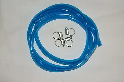 Fuel Line 3/8  ID X 1/2  OD X 5 Feet CLEAR BLUE POLY Gas Hose Tubing 3/8 INCH ID • $12.99