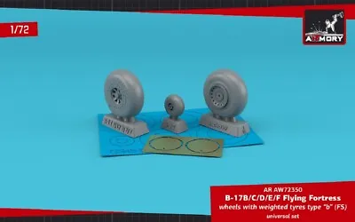 Armory AW72350 B-17B/C/D/E/F Flying Fortress Wheels W/ Weighted Tyres (B) 1/72 • $18.35