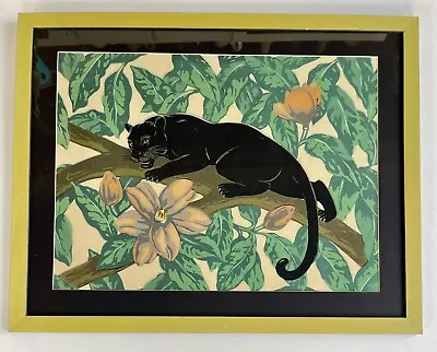 Striking Vintage Black Panther Serigraph Silkscreen Cat Animal Jungle Magnolia • $275