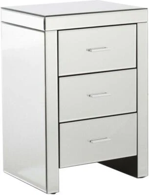 £78 • Buy GFW Venetian 3 Drawer Bedside - Clear Mirror