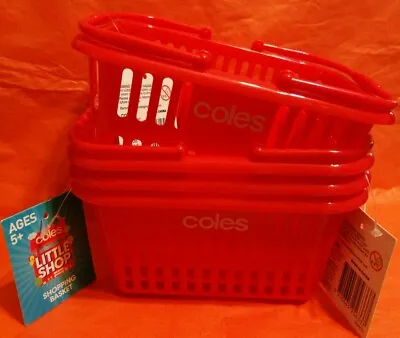 COLES 2019 Little Shop Mini Collectible Shopping Basket Red X 4 Pcs  New E/tag • $29.99