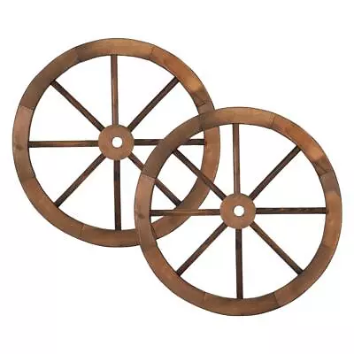 Wagon Wheel 24  Wood Decorative Home Garden Yard - Wooden Western Rustic Country • $35.95