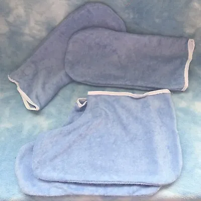 4  Paraffin Wax Soft Spa  2 X Manicure Mitts &  2 X Pedicure Booties * Baby Blue • $17.17