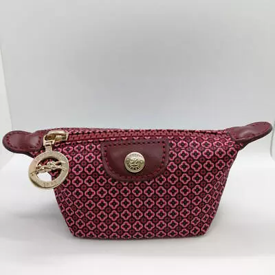 LONGCHAMP Mini Coin Case Purse Pink Used Whole Pattern 3.1×2.3×2.7 Inch From JP • $129.99