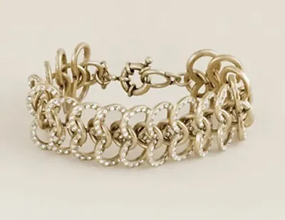 J Crew Clear Crystal Pave Figure Eight Chain Statement Rhinestone Bracelet • $19.54