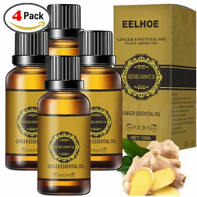 $12.94 • Buy 4Pcs Belly Drainage Ginger Oil Essential Natural Plants Massage Therapy Essence