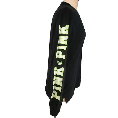 Victoria's Secret PINK Shirt Long Sleeve Top Monogram Neon Cotton Pullover Tee • $29