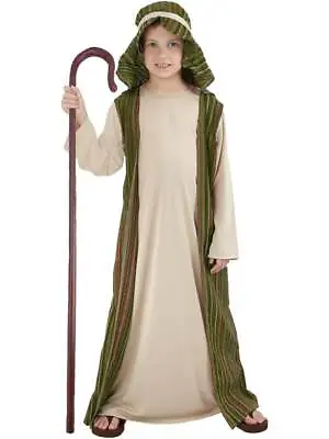 Child Green Shepherd New Fancy Dress Costume Christmas Joseph Nativity Kids Boys • £7.99