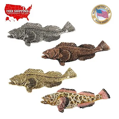 Large Pewter Lingcod Buffalo Cod Fish Premium Lapel Pin Or Fridge Magnet S065PR • $19.99