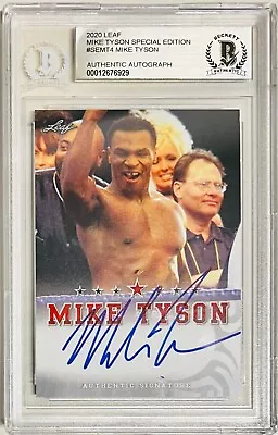 Mike Tyson Signed Leaf Trading Card #SEMT4 Beckett BAS Authentic • $198.79