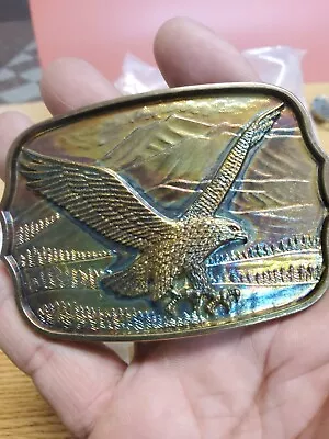 Vntg International Monetary Mint American Eagle Belt Buckle With Color  • $5