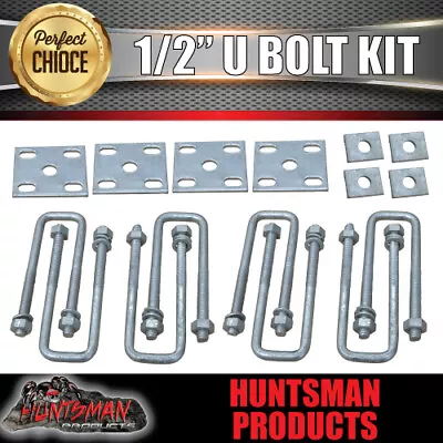 Galvanised Tandem 50mm X 150mm 1/2  U Bolt Kit. Boat Trailer.  Fish Plates Pads • $70