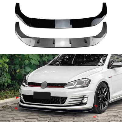 $76.43 • Buy Car Front Bumper Spoiler Lip Kit For VW Golf 7 MK7 GTI R Rline 2013-2016 Black