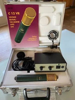 AKG C 12 VR VINTAGE TUBE Microphone.. GREEN AND  GOLD Mint Condition..... • $4900