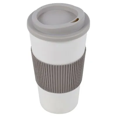 450ml Double Wall Drinking Cup Warm Coffee Tea Travel Reusable Mug Screw On Lid • £1.99