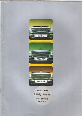 Mercedes Benz W116 280s 280se 280sel Saloon Original 1974 Uk Sales Brochure • $28.42