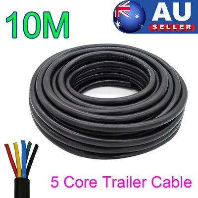 $23.19 • Buy 5 Core Wire Cable 10M Trailer Cable Auto Boat Caravan Truck Coil PVC Wiring AU