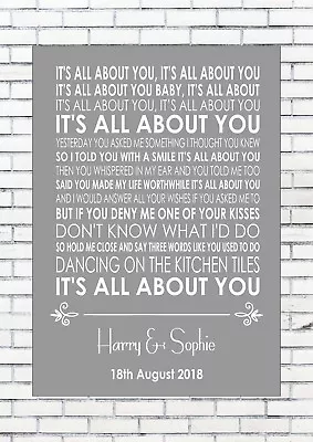 £15.95 • Buy ALL ABOUT YOU - MCFLY Wedding Anniversary Song Personalised First Dance Lyrics